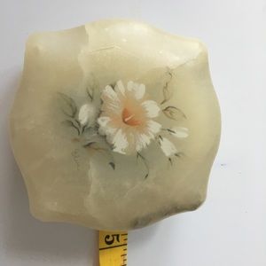 Vintage Genuine Alabaster Jewelry Trinket Box